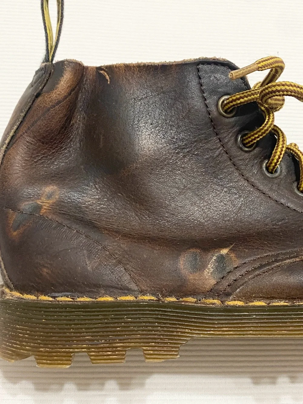 Vintage Dr Martens Made In England Kid's Brown Leather Lace Up Boots